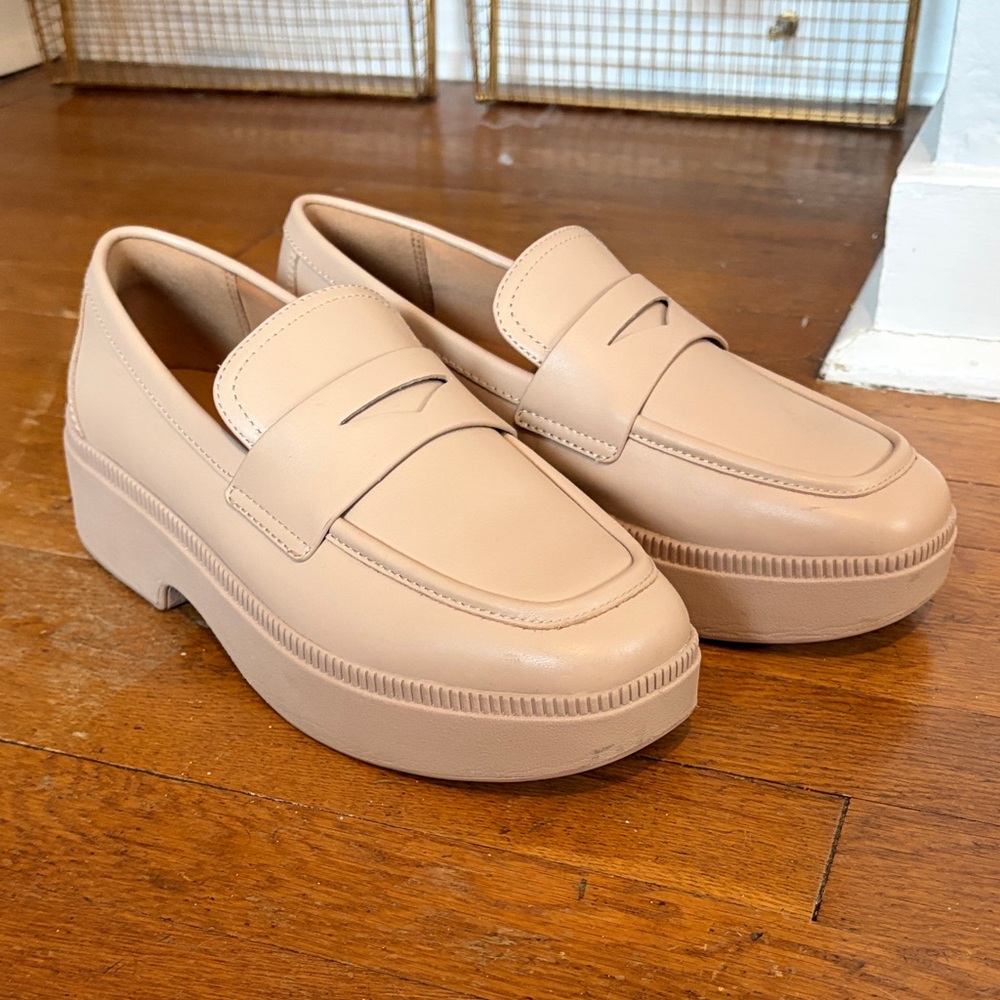 Fitflop Beige Platform Loafers